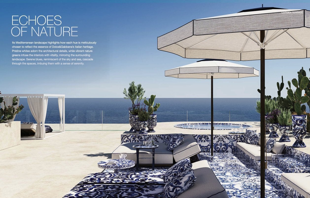 Trädgårdsterrass med havsutsikt